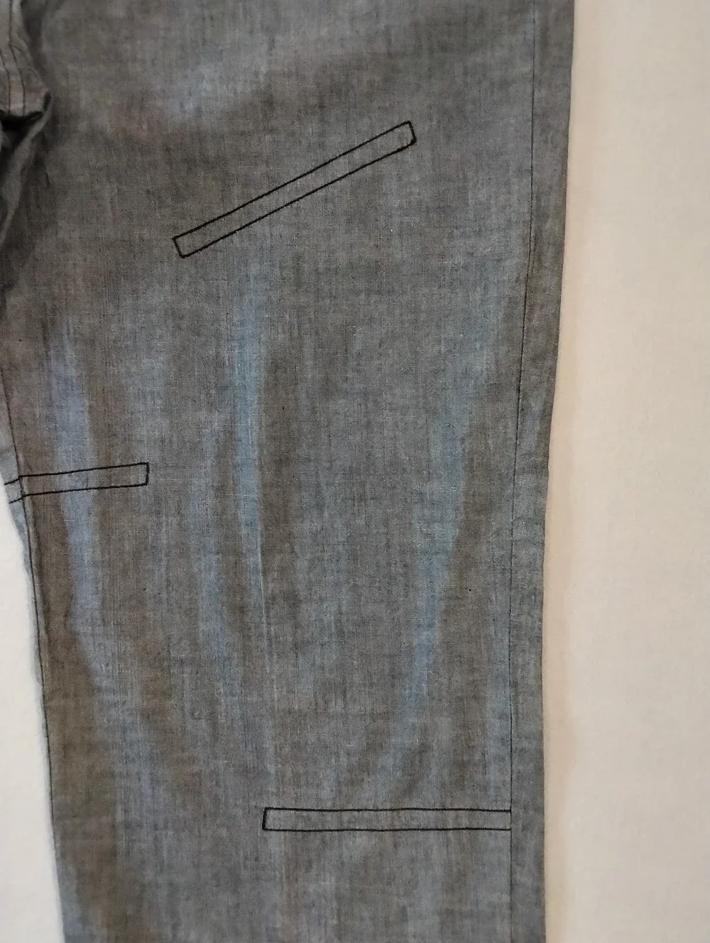 Sean John Y2K Baggy Fit Casual Chino Pants Lightweight Cotton Silver Black 38x30